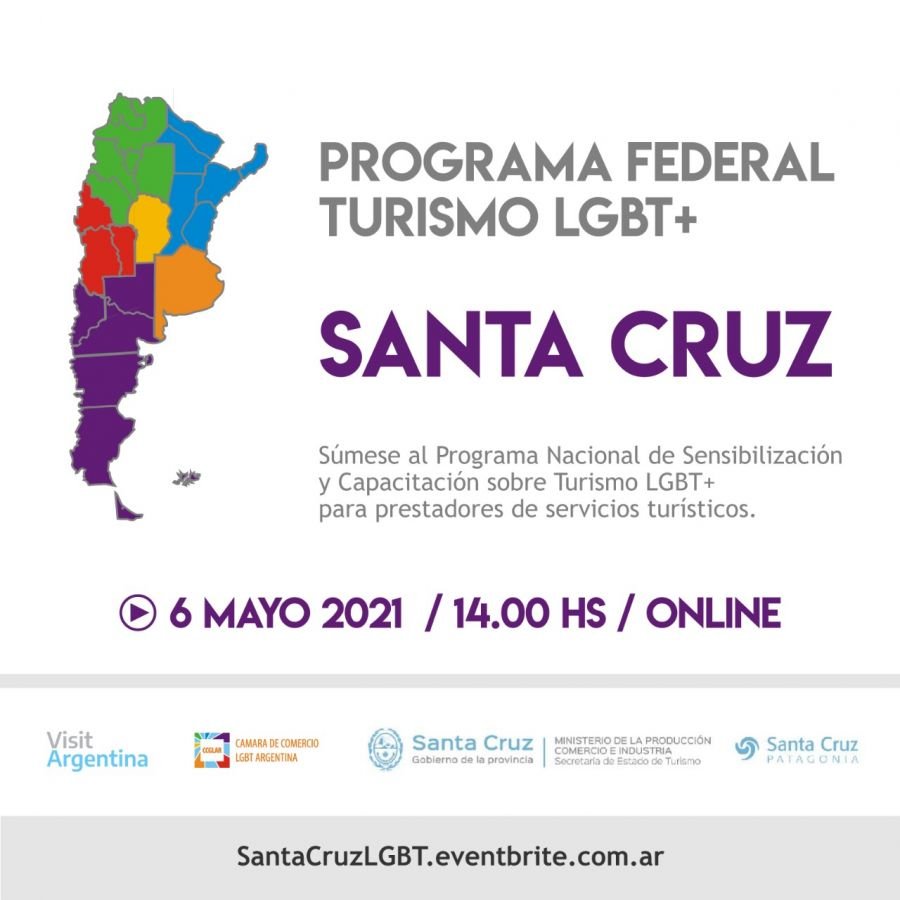 Santa Cruz participa el jueves 6 de mayo del ciclo Argentina LGBTQ+: Todxs Bienvenidxs