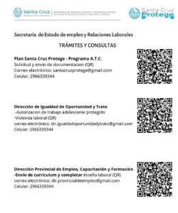 El Ministerio de Trabajo de Santa Cruz comunica sus vías de contacto