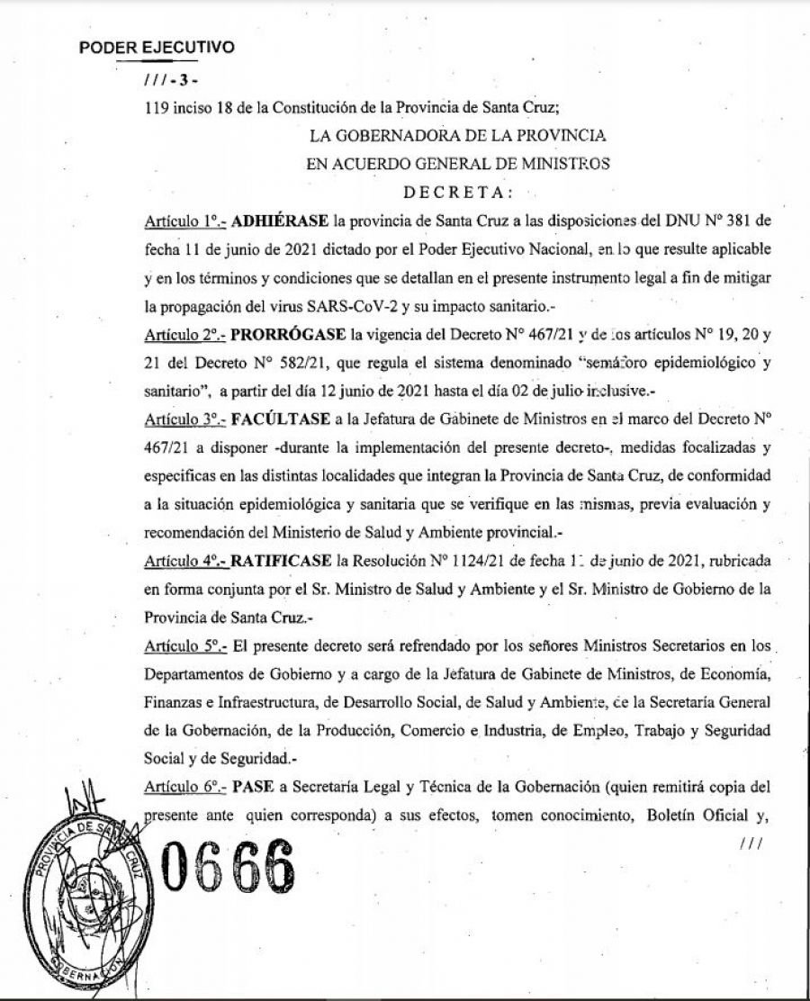 Santa Cruz extendió la vigencia del semáforo epidemiológico y sanitario