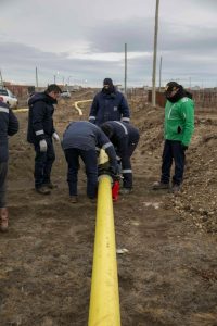 Concretan los trabajos finales en la obra de extensión de la red de gas del Bº 22 de Septiembre de Río Gallegos