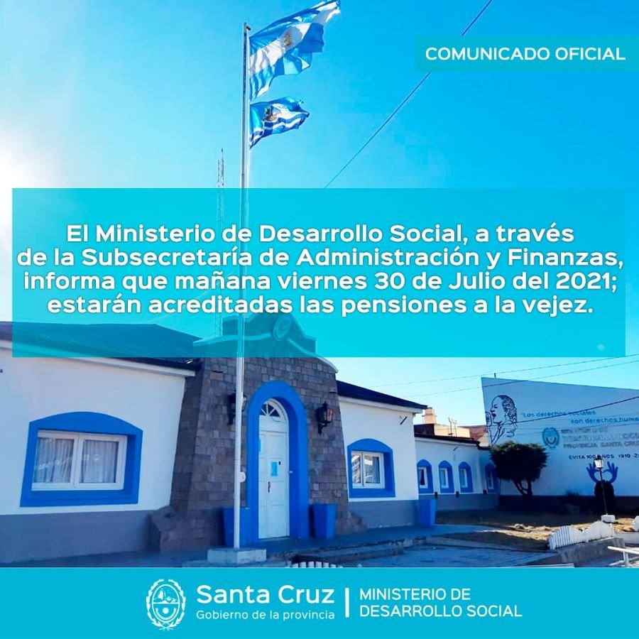 Comunicado de pago de pensiones a la vejez