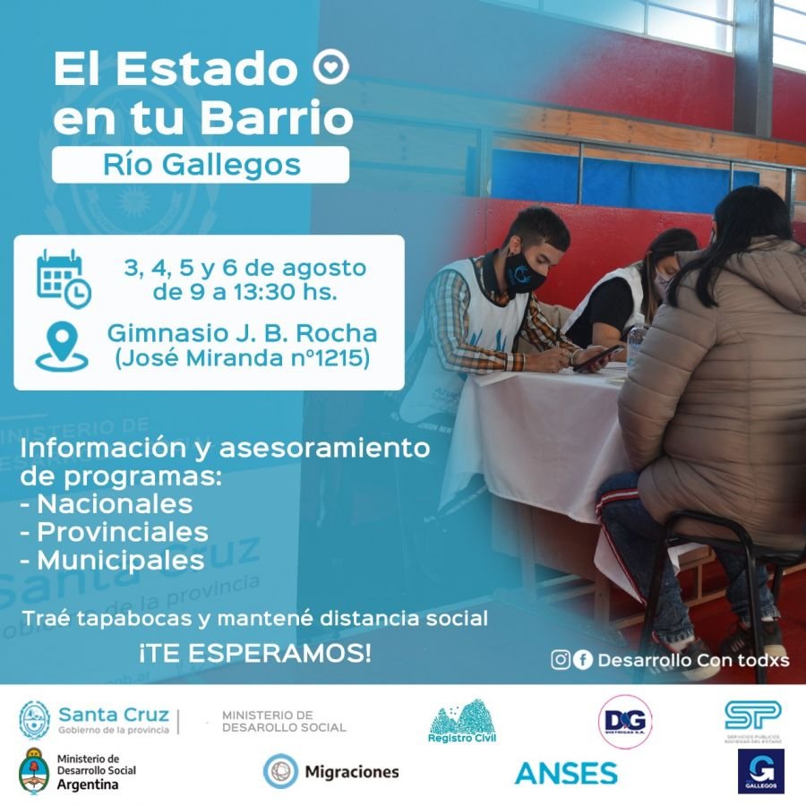 “El Estado en tu Barrio” estará presente en el Gimnasio Municipal Juan Bautista Rocha"