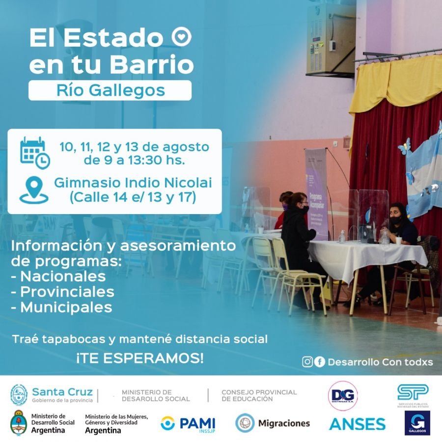 “El Estado en tu Barrio” estará presente nuevamente en el Gimnasio Indio Nicolai"
