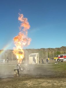Realizaron simulacro de incendio en la Planta de Gas de Los Antiguos