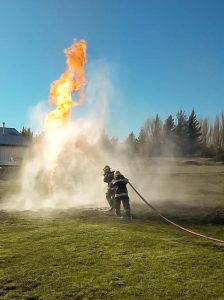 Realizaron simulacro de incendio en la Planta de Gas de Los Antiguos