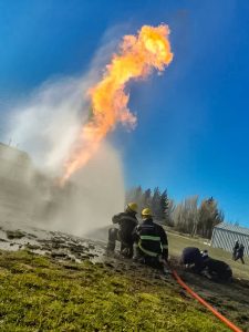 Realizaron simulacro de incendio en la Planta de Gas de Los Antiguos