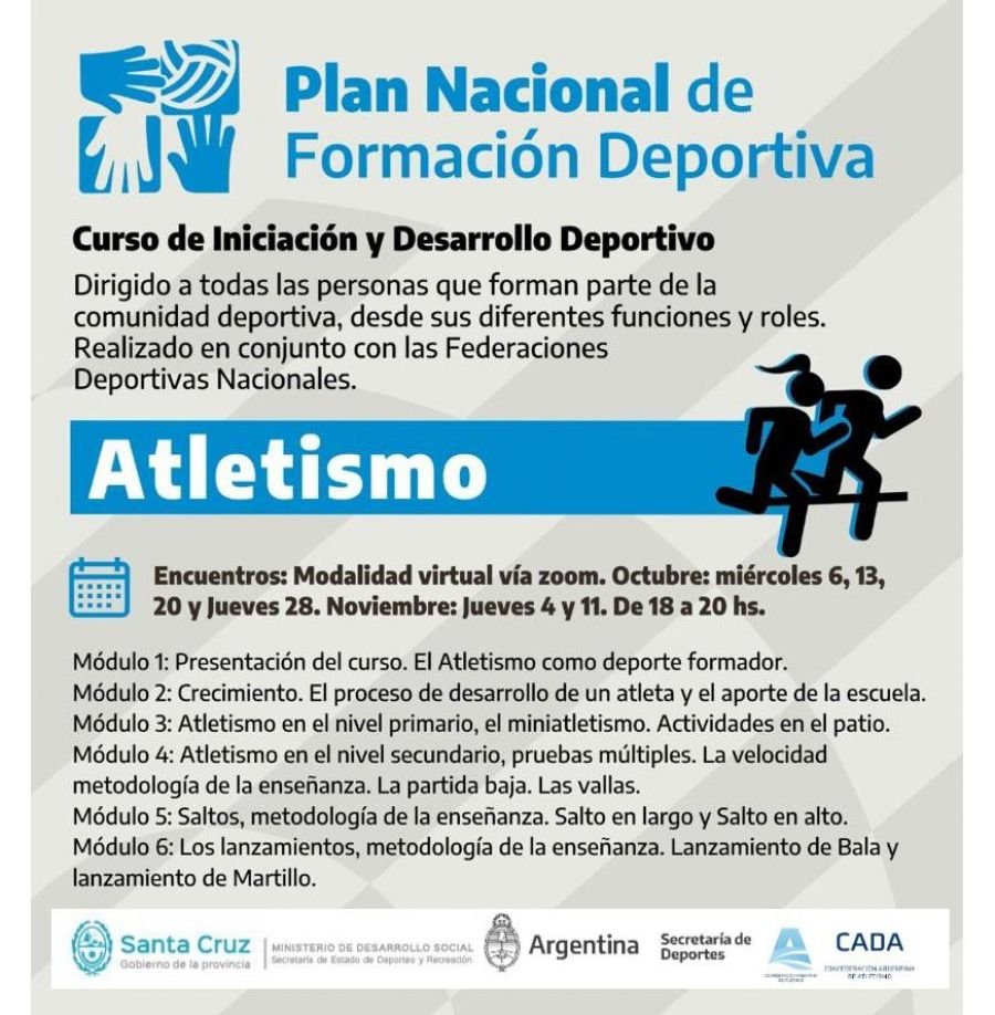 Lanzan curso de iniciación y desarrollo deportivo de atletismo
