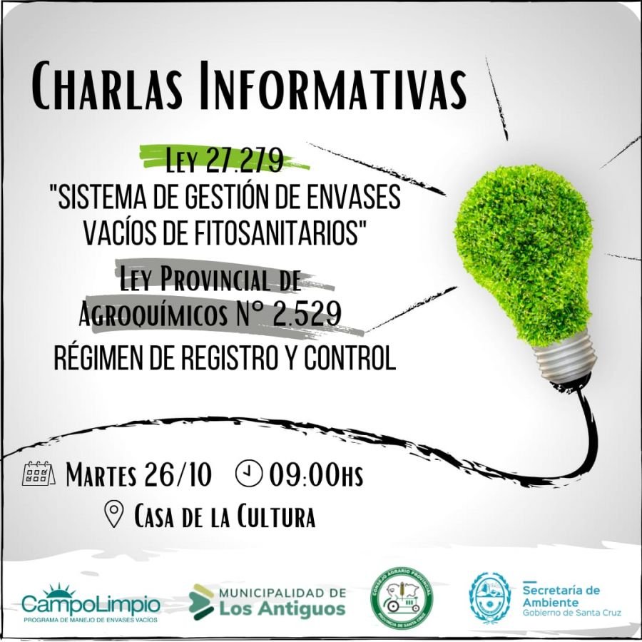 Invitan a charla informativa sobre “Sistema de Gestión de Envases Vacíos de Fitosanitarios”