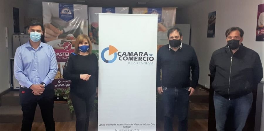 Producción se reunió con referentes de la Cámara de Comercio de Caleta Olivia