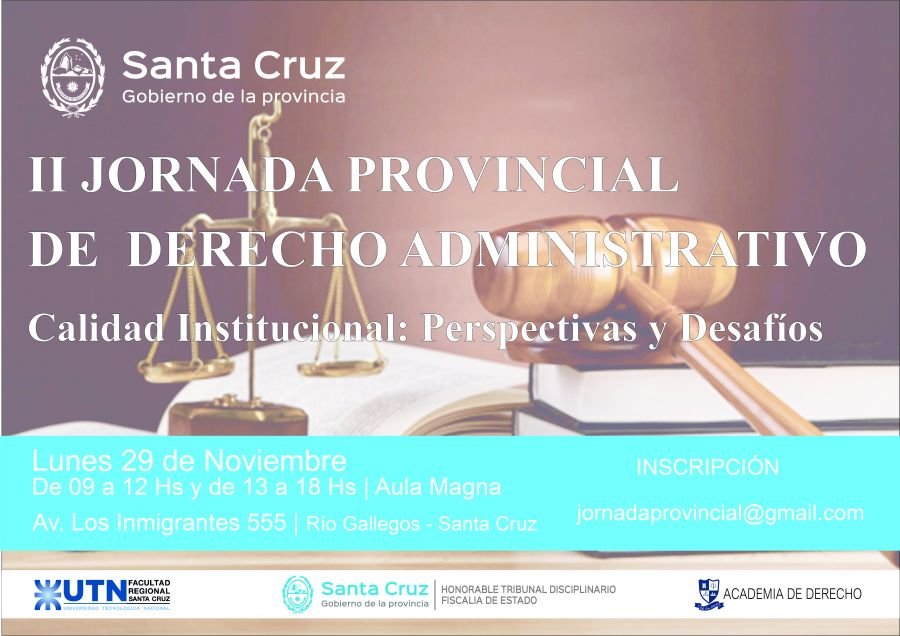 Invitan a participar de la II Jornada de Derecho Administrativo