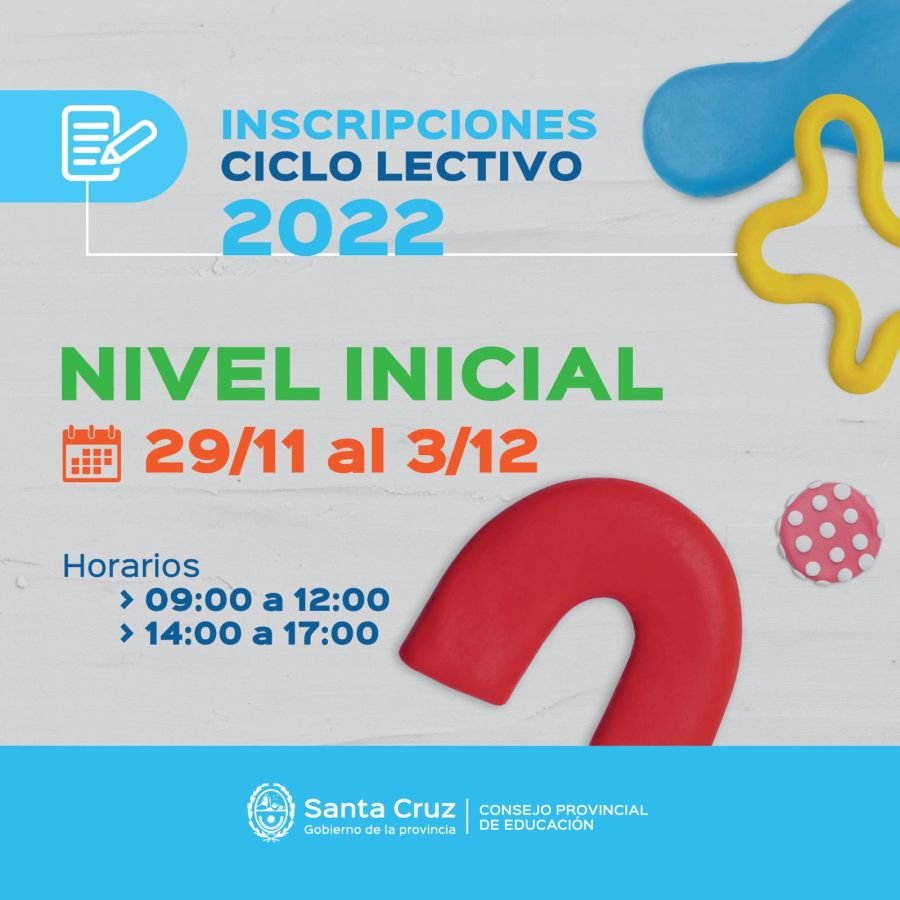 Inscripción Ciclo Lectivo 2022: Nivel Inicial, Sala de 3 Años