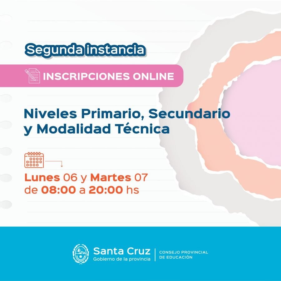 Educación: se encuentra abierta la segunda instancia inscripciones online