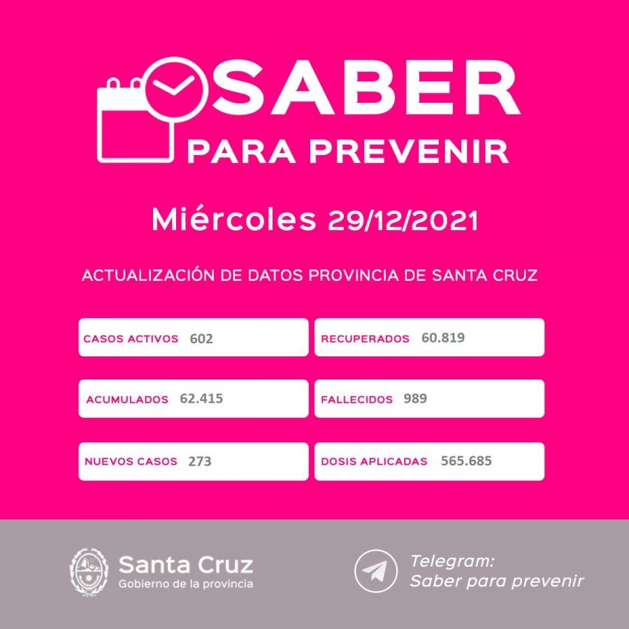 Saber Para Prevenir | Informe Epidemiológico | Miércoles 29 de diciembre