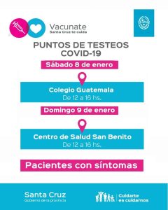 Este fin de semana continúa la campaña de vacunación contra el COVID – 19 y los testeos en Río Gallegos
