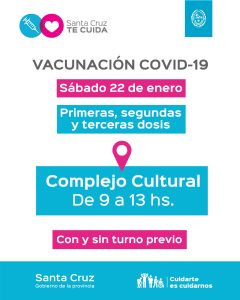 Fin de semana: Conocé los puntos de testeos y vacunación en Río Gallegos