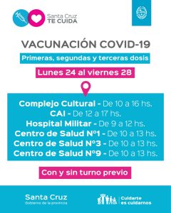 Del 24 al 28 de enero: detalles de los puestos de vacunación y testeos