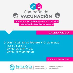 Avanzan las jornadas vacunación en distintas escuelas de la provincia