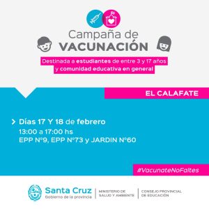 Avanzan las jornadas vacunación en distintas escuelas de la provincia