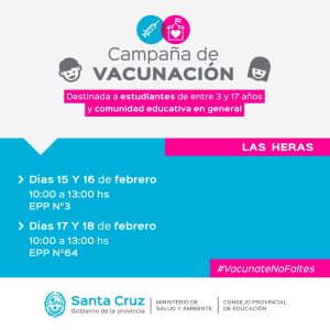 Avanzan las jornadas vacunación en distintas escuelas de la provincia