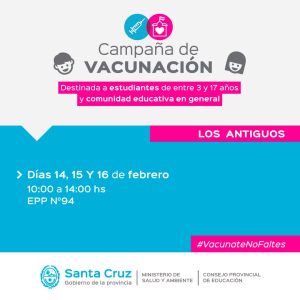 Avanzan las jornadas vacunación en distintas escuelas de la provincia