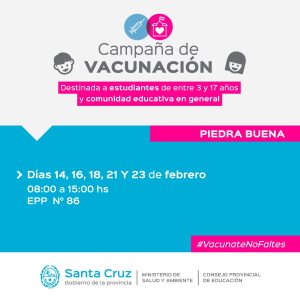 Avanzan las jornadas vacunación en distintas escuelas de la provincia