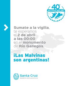 Malvinas Nos Une: Santa Cruz conmemora con múltiples actividades los 40 años de la gesta de Malvinas