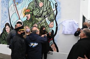 Seguridad presentó un mural homenajeando a los héroes de Malvinas