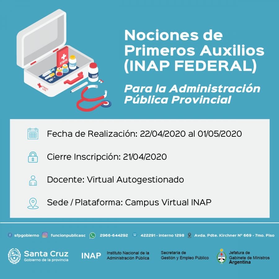 Inscripciones abiertas para el curso “Nociones de Primeros Auxilios”