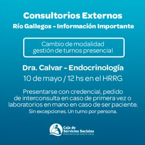 Caja de Servicios Sociales: Cambia la modalidad de solicitud de turnos con especialistas itinerantes en Río Gallegos