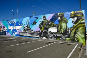 Alicia acompañó la inauguración del mural conmemorativo por los 40 años de la Gesta de Malvinas