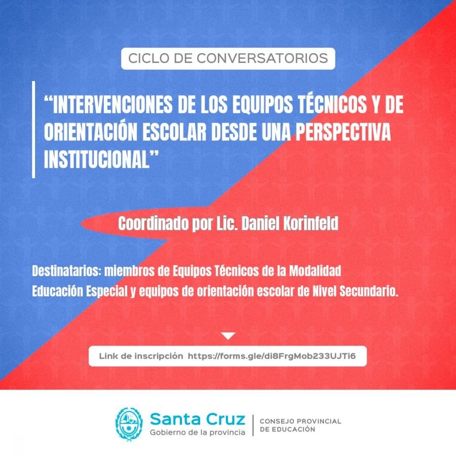 Pre-inscripción abierta para el Ciclo de Conversatorios de intervenciones escolares desde una perspectiva institucional