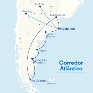 Aerolíneas Argentinas anunció que el Corredor Atlántico volverá a funcionar en julio