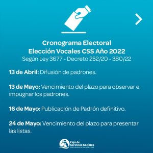 La obra social santacruceña recordó el cronograma electoral 2022