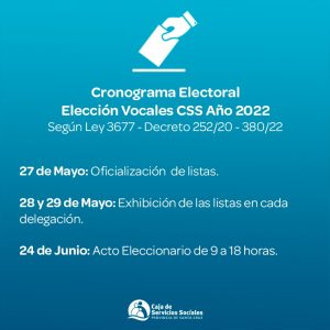 La obra social santacruceña recordó el cronograma electoral 2022