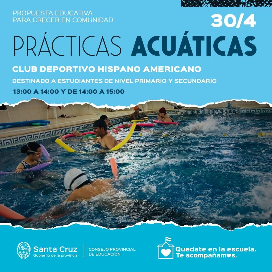 Educación invita a participar de la propuesta educativa “Prácticas Acuáticas”