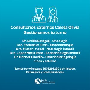 La Caja de Servicios Sociales gestionará turnos con 6 profesionales itinerantes en Caleta Olivia